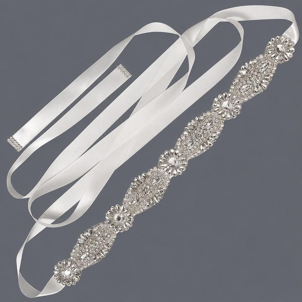 Elegant Silver Rhinestone Wedding Belt – Versatile High-End Dress Accessory for Fashion Shows and Performances