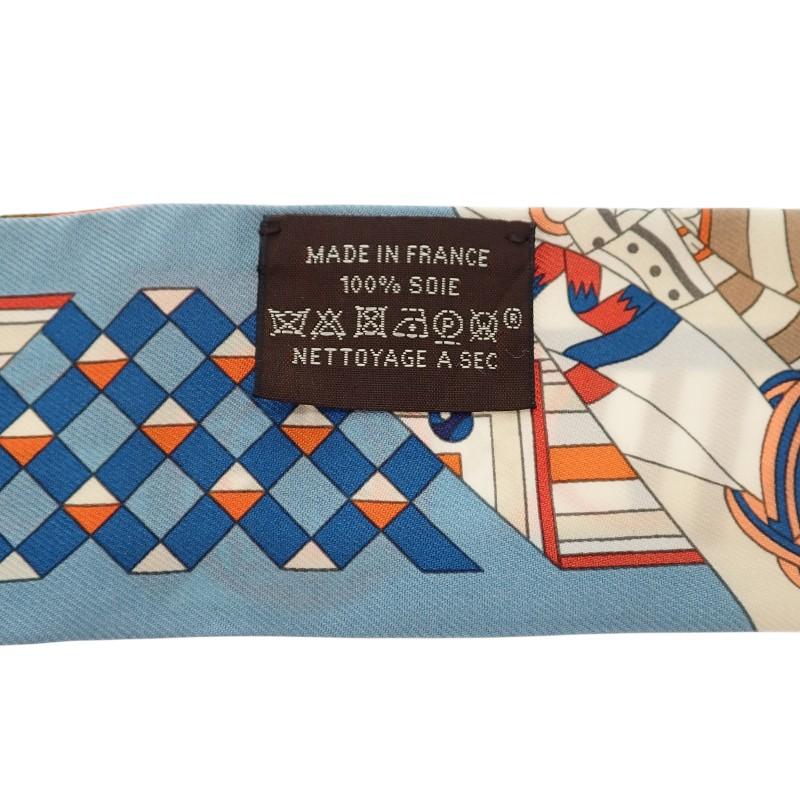 HERMES   scarf blue silk Women
