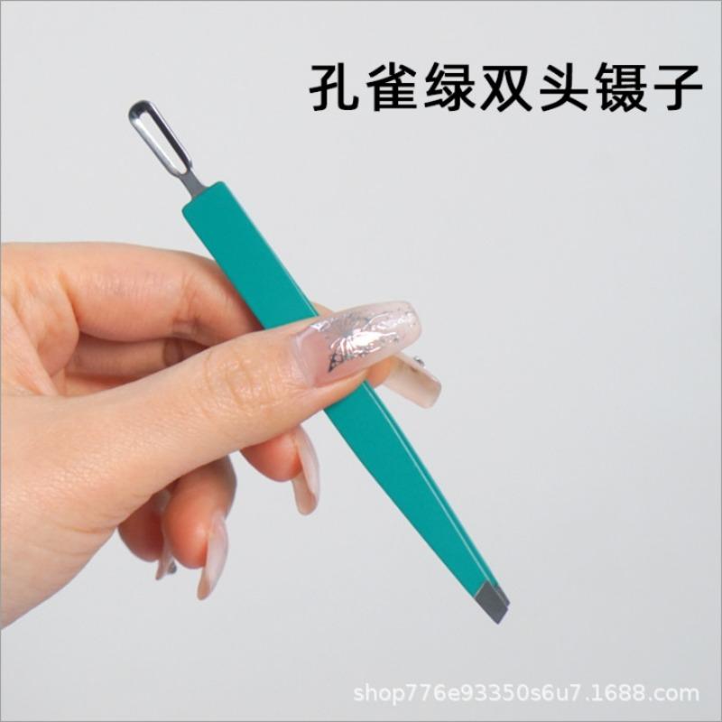 Multifunctional Double Head False Eyelash Tweezers Eyebrow Clip Acne Pimple Tweezer Makeup Tool