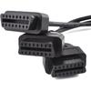OBD2 Splitter Cable,OBD-II Extension Cable,1 Male to 3 Female Car Diagnostic Extender Cord Adapter,16 Pin Right Angle,1.6ft/50cm