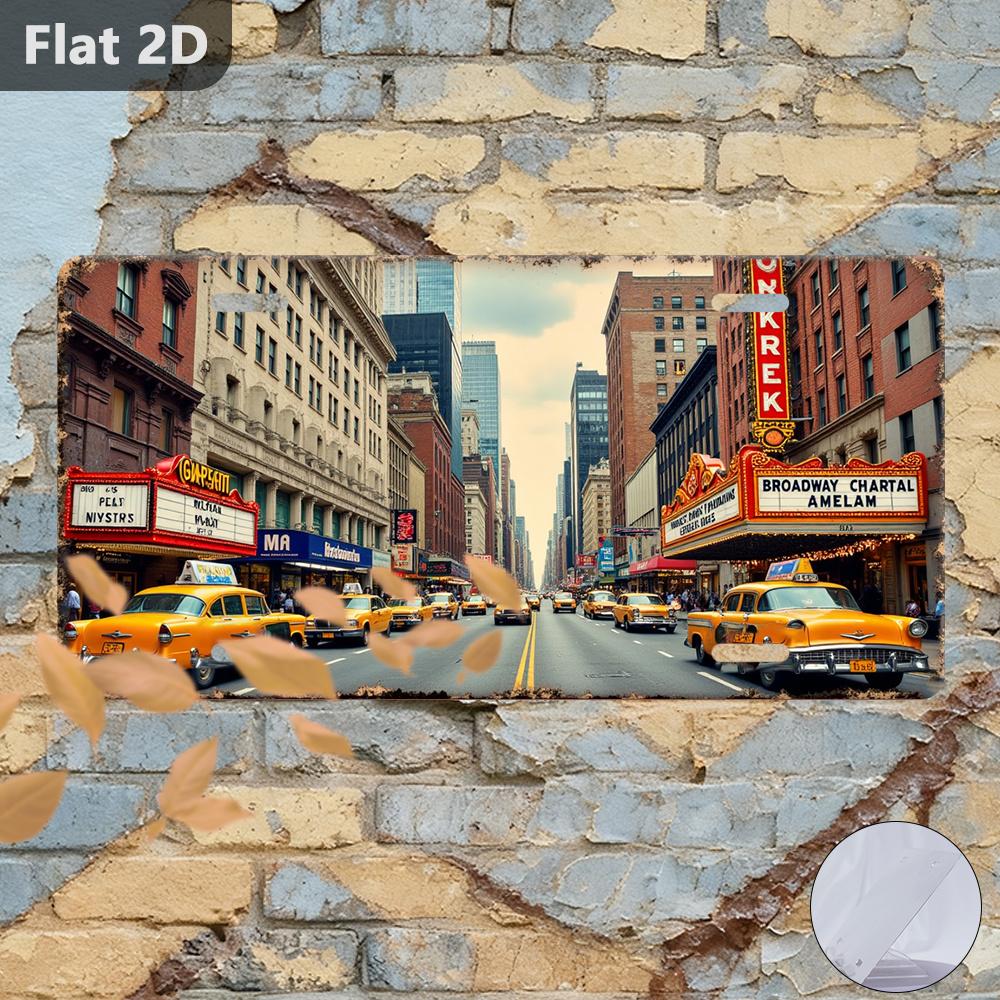 

D Flat pc D Flat Vintage Metal Plaque PreDrilled Design Bar Cafe Storage Room Wall Decoration Artwork Metal Vinta 15x30cm(5.9x7.8inch)