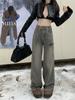 American 2000s Vintage Cargo Jeans Women High Waist Vintage Y2k Harajuku Denim Trousers Female Retro Fashion 90s Casual Wide Pants