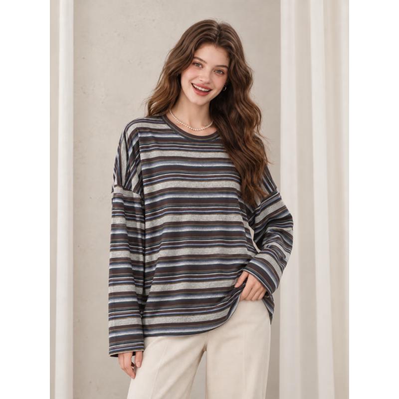 I.T:CHOCOOLATE Women's Striped Long-Sleeve T-Shirt