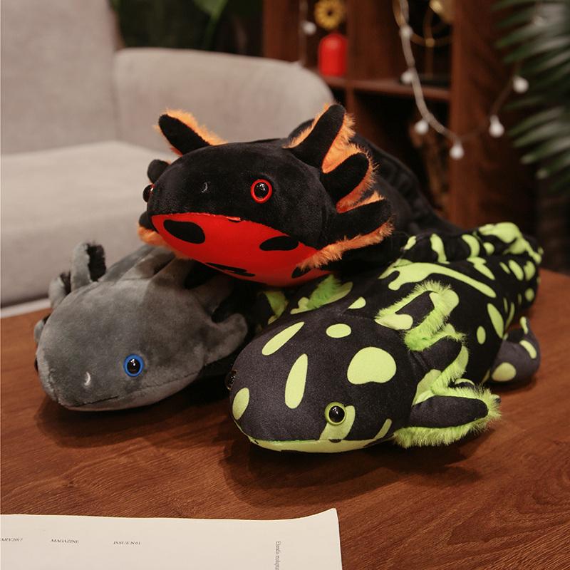 Juguete de Peluche Kawaii de Ajolote de 45-80 cm Lindo Animal de Peluche Salamandra Almohada Larga Suave y Peluda Regalo para Niños