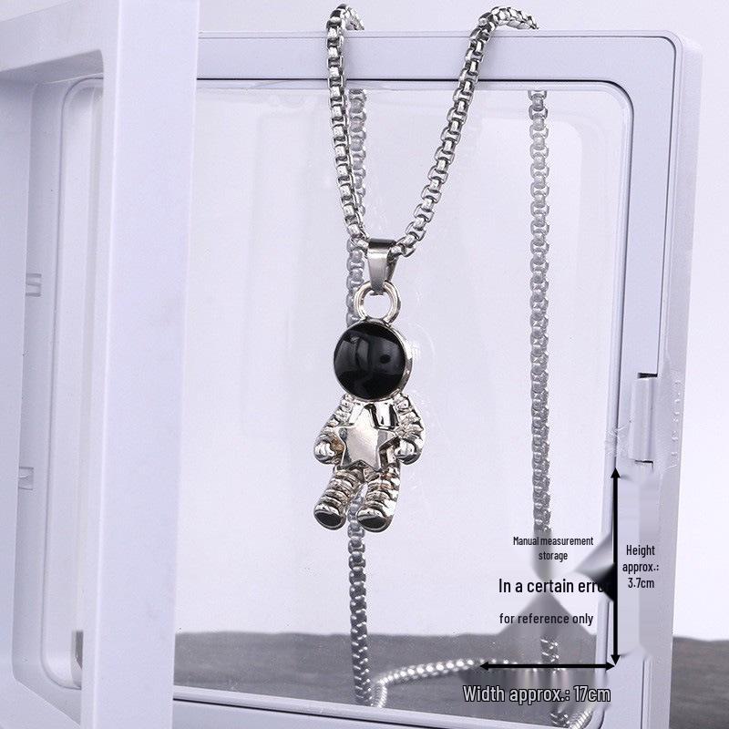 Astronaut Stainless Steel Necklace - Unisex Hip Hop Disco Chain