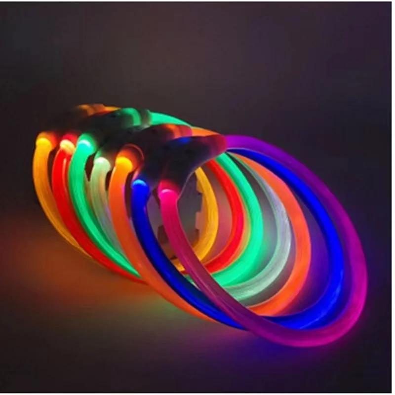USB Rechargeable LED Dog Collar Luminous Anti-Lost Pet Accessory with Harness Dogs Necklace Collar for Night Safety