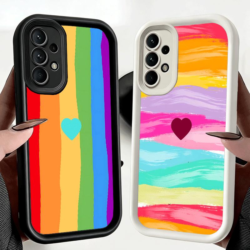 Phone Case for Samsung Galaxy A17 A16 A15 A14 A13 Rainbow Gradient Love Desgin A56 A36 A26 A55 A35 A25 A54 A34 A24 A53 A33 A23 A