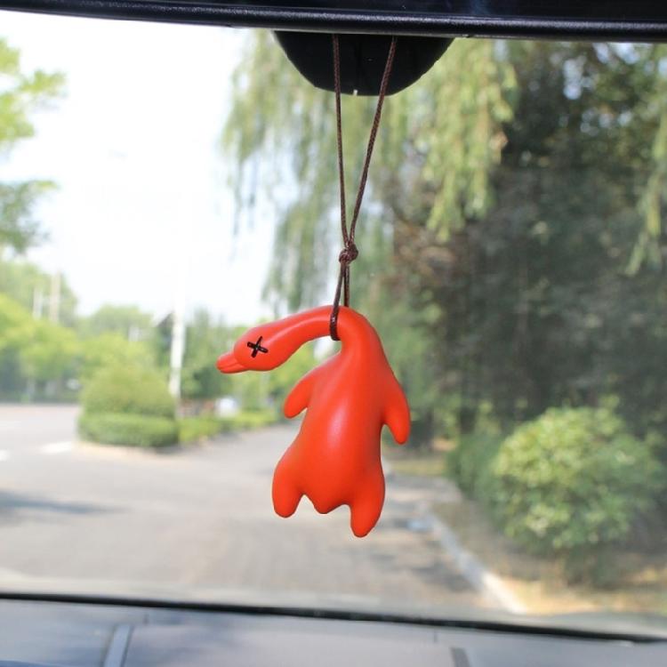 Cute Anime Pipe Duck Car RearviewMirror Pendant Interior Ornament Decoration