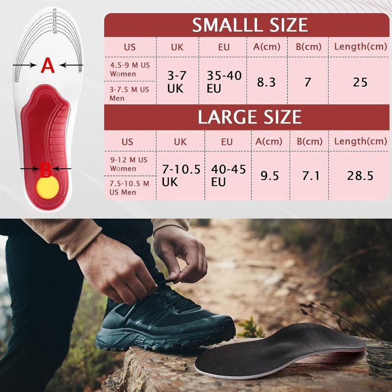 Women Men High Arch Support Flatfoot Orthopedic Insoles For Feet Ease Pressure Plantar Shoe Sole