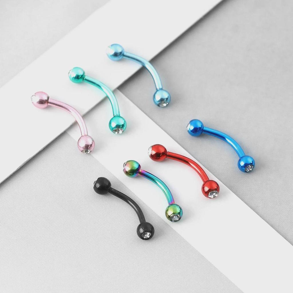 Hot Sale 316 Stainless Steel Color Dumbbell Diamond Eyebrow and Navel Jewelry