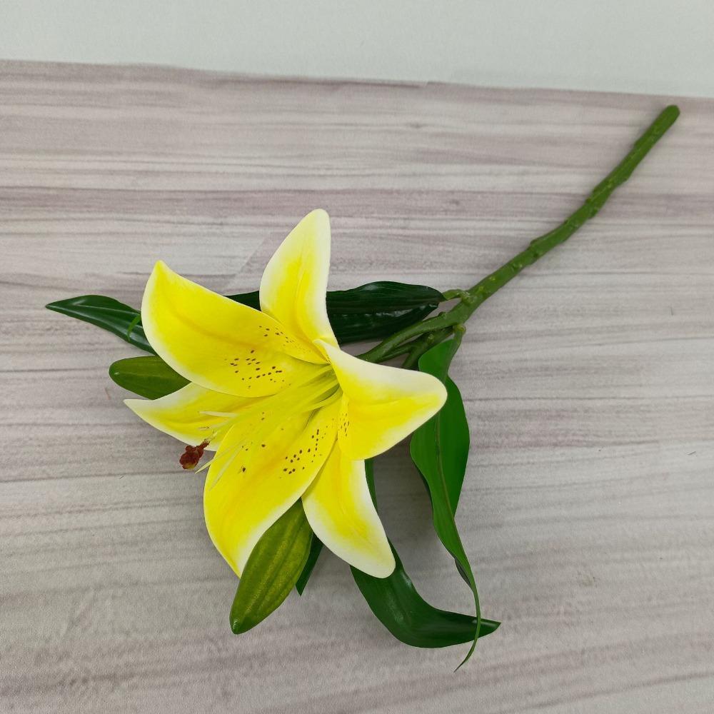 with 1pc Flowers and 2pcs Bud Artificial Lily Flower 36*15cm Fake Flowers  Home Decoration
