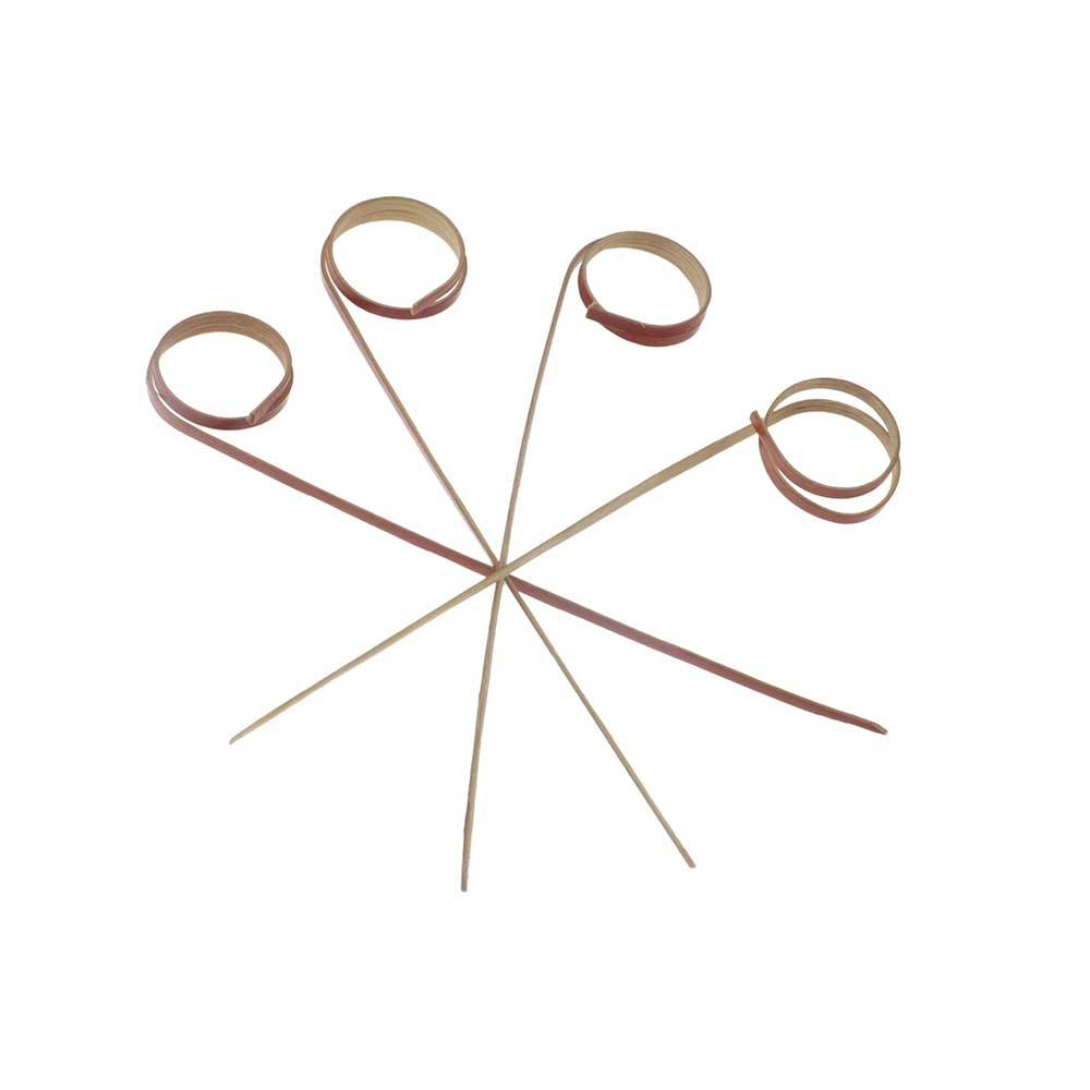 Snacks Barbeque Eco-friendly Disposable Bamboo Decorative Cocktail Skewer Appetizers Picks Fancy Sticks Ring Toothpick