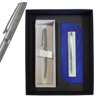Ideálne na promócie alebo novú prácu Personalizovaná náplň Darčeková sada Waterman Metropolitan Essential Guľôčkové pero Náplň F Saténový darček. [Originálne balenie]