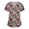 Women's Fashion Casual Christmas Print Pocket T-shirt Top