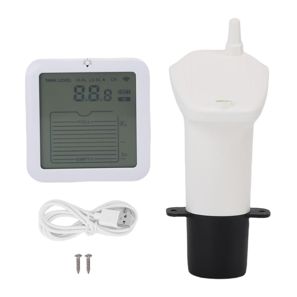 Ultraschall Füllstandssensor Wasser IP65 Wasserdichter Messumformer Tank Flüssigkeitstiefe Füllstandsmesser mit Temperaturanzeige