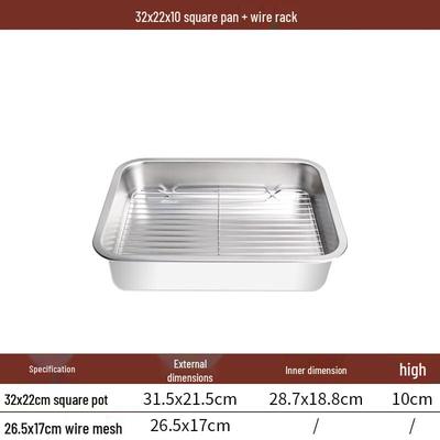 Deep Stainless Steel Square Basin with Filter Rack