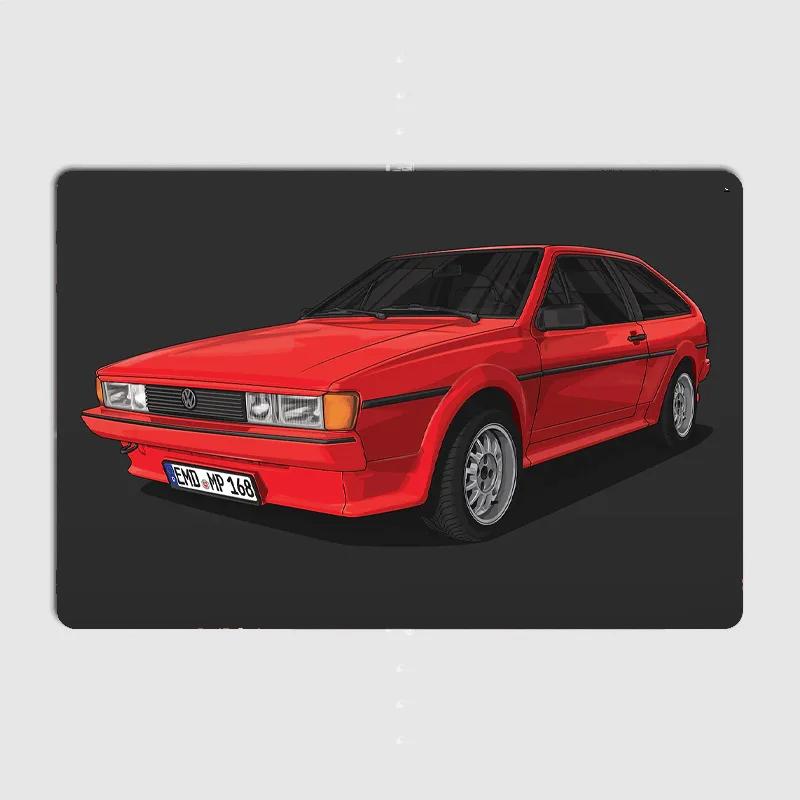 VW GT2 53B MK1 BBS MK3 Trabant 601 Oldtimer Wandkunst Poster Metall Innenbereich Heimwanddekoration Blechschild Dekoration Raumdekoration