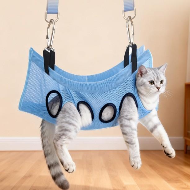 Foldable Pet Shower Holder Anti-Scratch Pet Grooming Hammock Table Adjustable Support Frame Detachable Pet Bathing Station Rack