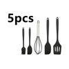5Pcs Silicone Baking Kitchenware Set - Heat-Resistant Silicone Spatula, Brush, Spatula, Cooking Spoon, Egg Beater