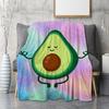 Süße Avocado Lustige Kawaii Fruchtdecke Weiche Leichte Überwurfdecken Gemütliche Flanell Bettüberwürfe für Sofa Couch Reise Zimmer Dekoration