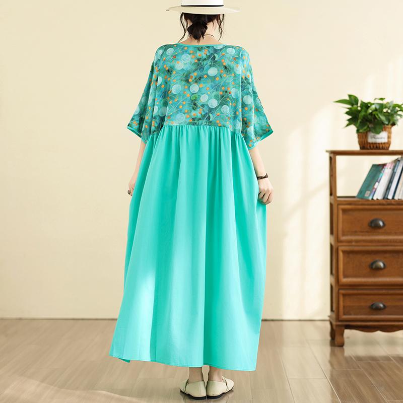 DIMANAF New 2026 Women Plus Size Summer Casual Long Dress Cotton Loose Oversize Maxi Beach Sundress Elegant Vintage Lady Print Floral