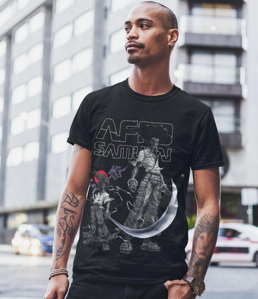 Унисекс Футболка Afro Samurai Afro Samurai Японский Ниндзя Аниме Манга Все Размеры Унисекс Футболка XXXL