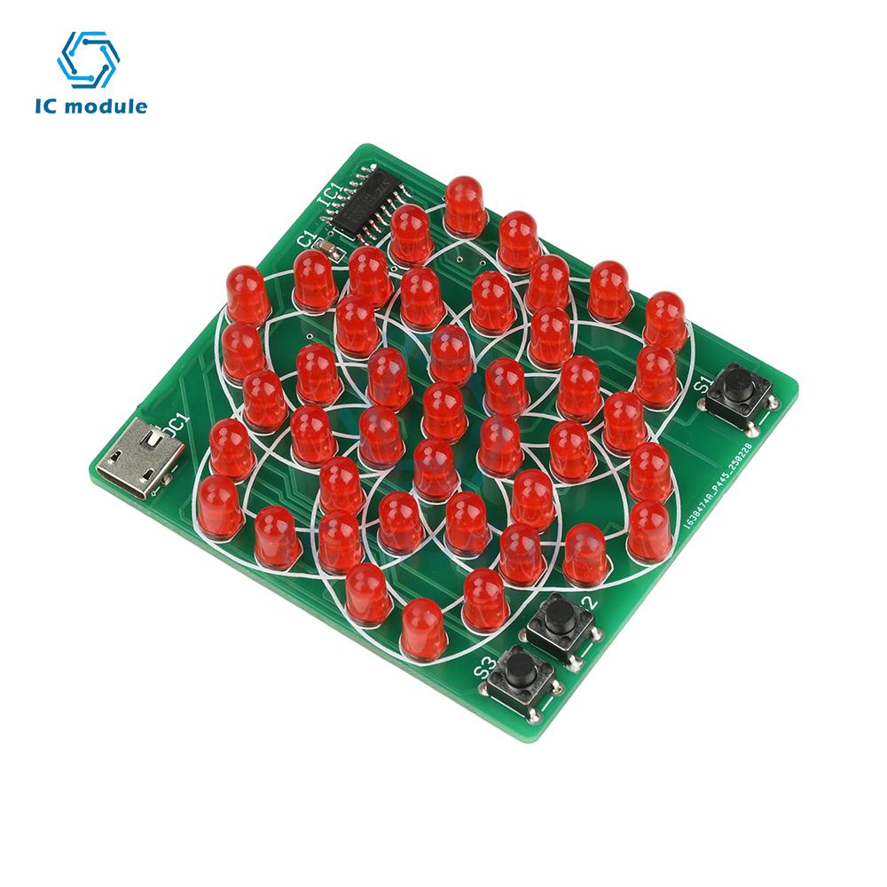 Kit Luce Elettronica Fai-da-te Mulino a Vento Acqua che Scorre - 43 LED Display Multi-Modello, Progetto di Saldatura Pratica 5V per Principianti