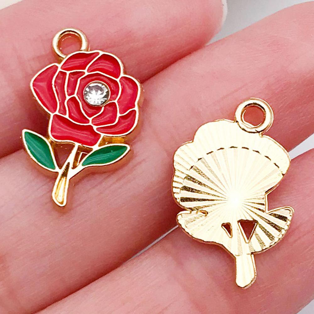 Red And Love Heart Peach Jewellery Accessories Diy Bracelet Keychain Necklace Pendant Alloy Oil Drop