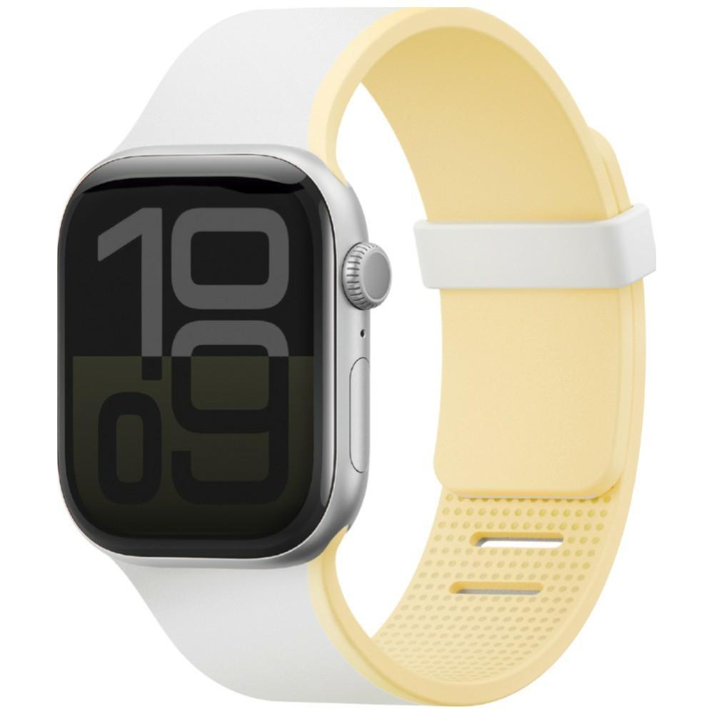 UNIQ Revix IV Premium Armband für Apple Watch 42/41/40mm Edition Wendbar Magnetisch Weiß-Gelb beige