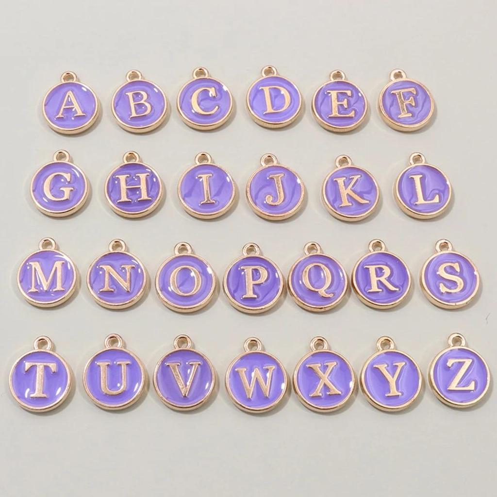 26-Piece A-Z Oil Drip Letter Charms for DIY Jewelry Accessories - Bracelets & Necklaces