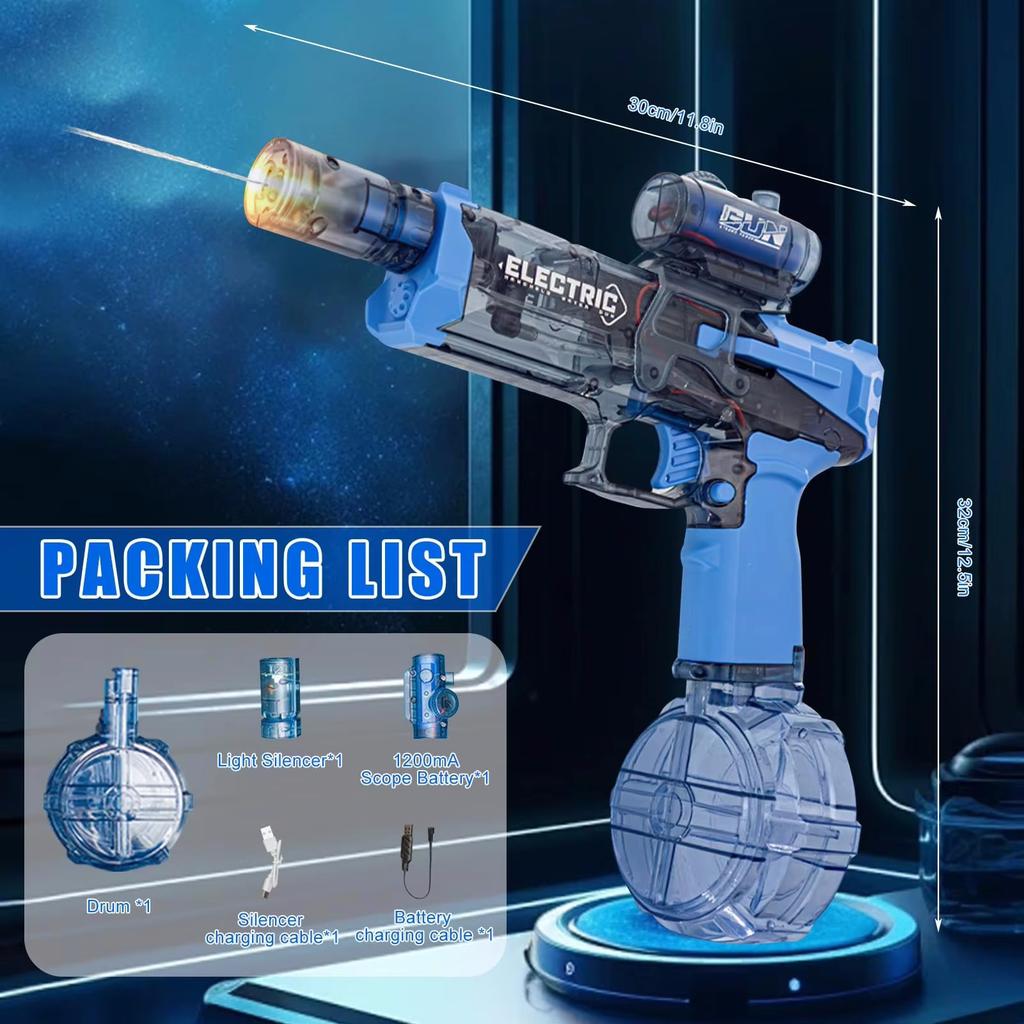 MK3 Simulation Shooting Flames Electric Water Gun Self Absorbent Water Automatic Continuous Water Guns Kids Summer Outdoor Toys