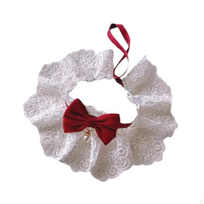 Cat Lace Bib Collar Gift Holiday Costume Pet Supplies Handmade Bandana Bibs for