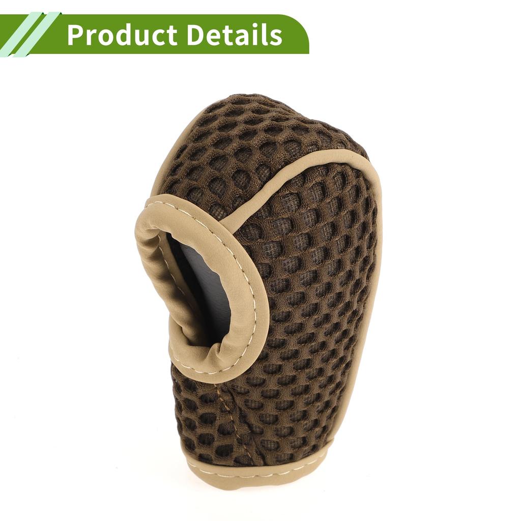 HOPESPANNER Universal Gear Shift Knob Cover Stick Shift Handle Protector Automotive Fabric 1Pc Anti Slip Dark Brown