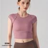 Pilates Sports Style T-shirt Yoga Clothes Summer Thin Fitness Training Running Slim and Thin Short-sleeved Top