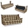 Ohrensessel FELDA Schlafsofa Family Möbel kariert braun - beige