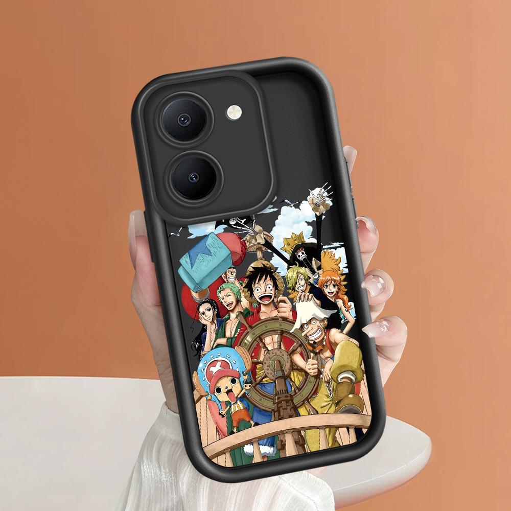 Soft Silicone Square Ladders Cartoon Pattern Full Cover Camera Protection Shockproof Case for iPhone Infinix Tecno Vivo