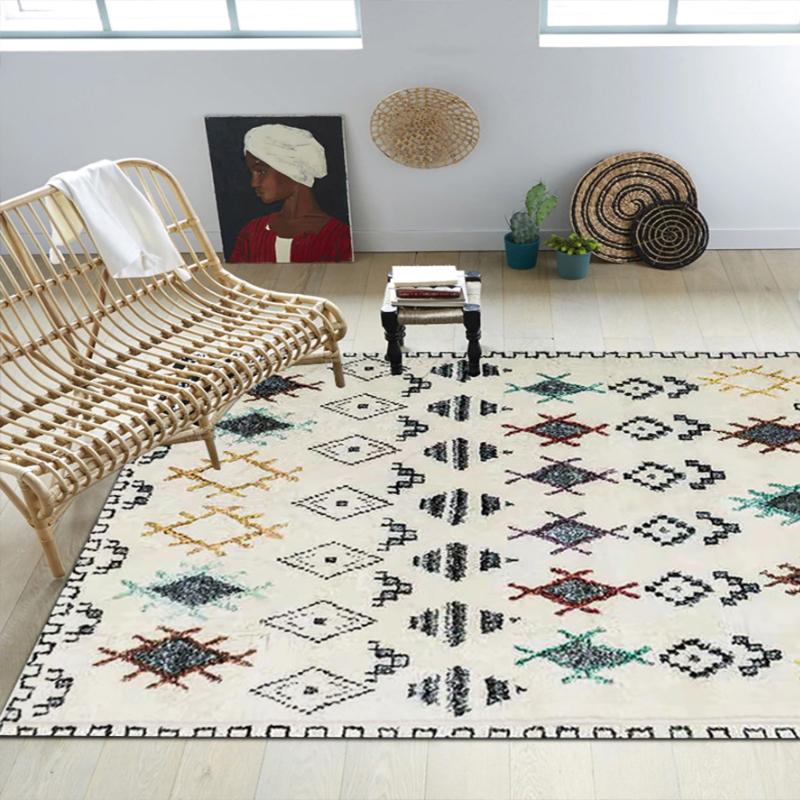 Ethnic Style Rugs for Bedroom Morocco Living Room Decoration Large Area Carpet Soft Fluffy Floor Mat Colorful Plush Bedside Rug