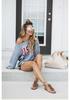 Women's Plus Size Slanted Collar Hoodie - Autumn/Winter Fashion with USA Print