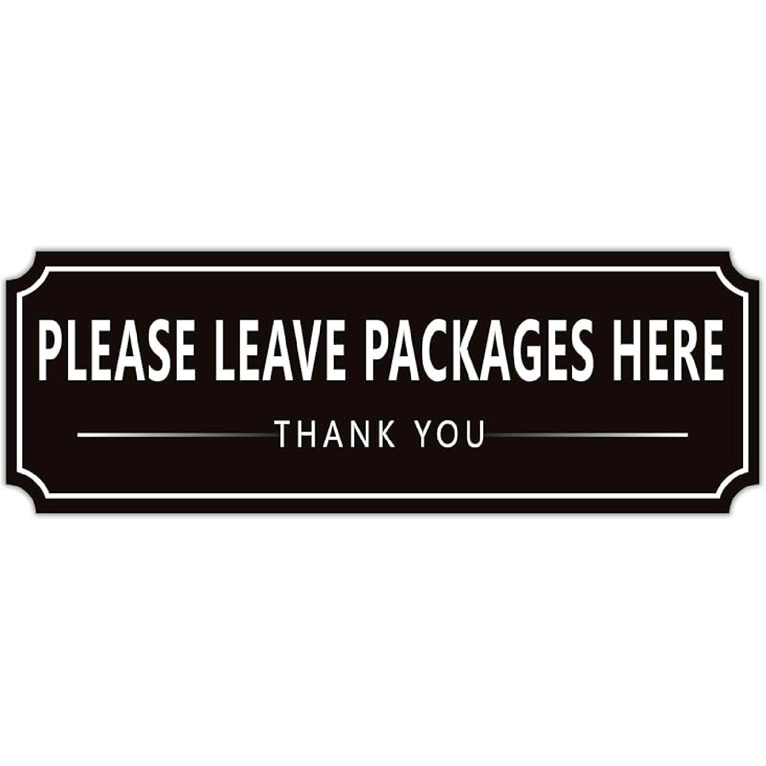 Please Leave Packages and Deliveries Here Sign Sticker, Self-Adhesive Waterproof Modern Deliveries Sign for Packages, Please Place Packages in Box Leave Packages 80