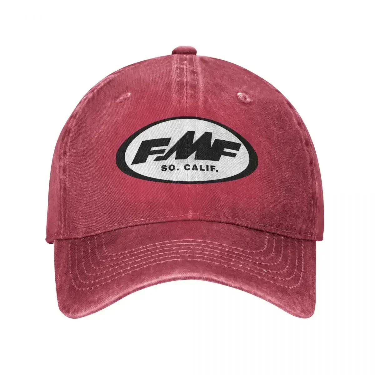 FMF Logo So Calif Baseball Cap Casual Distressed Denim Racing Headwear Unisex Women Outdoor Activities Unstructured Soft Hats Cap One Size