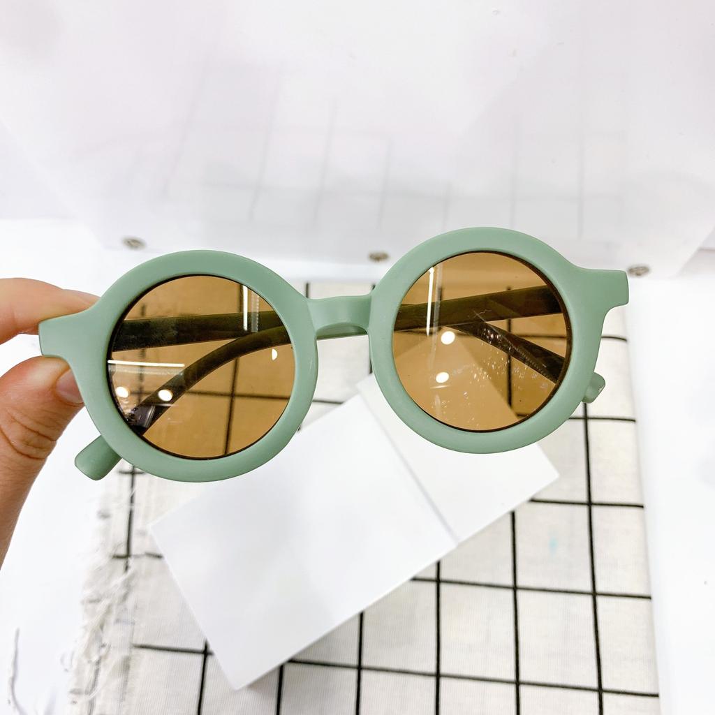 Sunglasses Retro Resin And PC Materials UV  Thick Frame Round For Kids