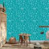 Wallpaper School Supplies Turquoise for Living Room and Bedroom 50x1000