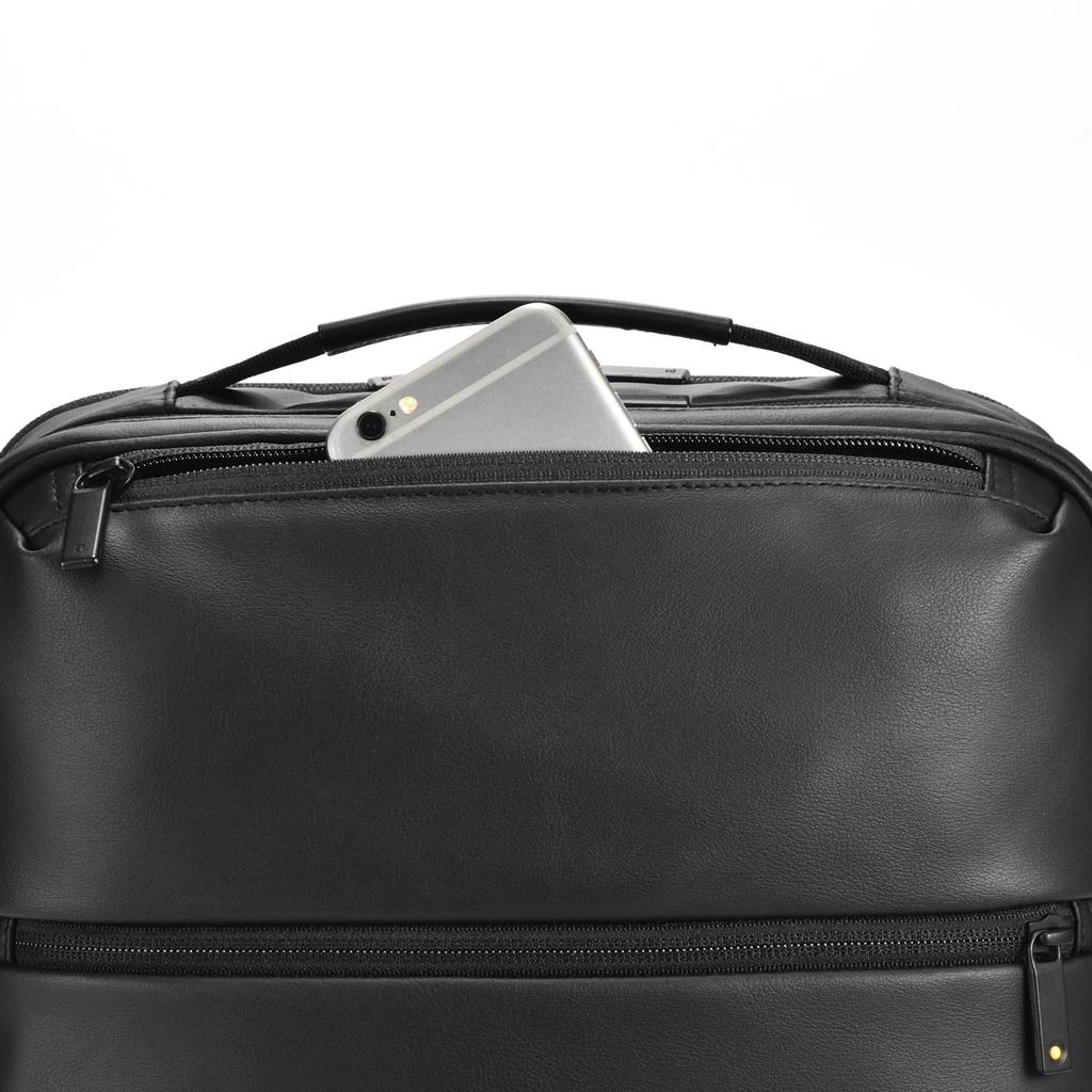 Ace Gene Gadgetable Vertect Business Backpack (Made with Antiviral Synthetic Leather), Holds a 13.3-inch Laptop, Fits A4 Sizes, 67541, Men's, Black