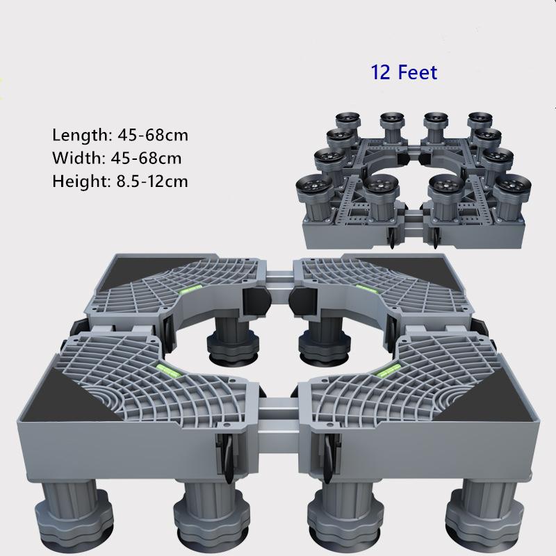 Washing Machine Holder Movable Refrigerator Floor Trolley Fridge Stand 4 Strong Feet Mobile Base with Brake Wheel 500kg