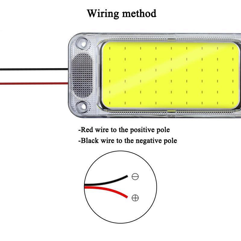 LED Reading Light 12-24V COB Interior Ceiling Lamp With On/Off Switch Universal Car Truck High Brightness Cab Roof Panel Lamp