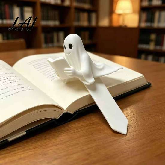 Spooky Bookish Presents Ghost Reading Book Bookmark 3D Printed Halloween Page Marker Practical Clips Lightweight PLA Clip for Students And