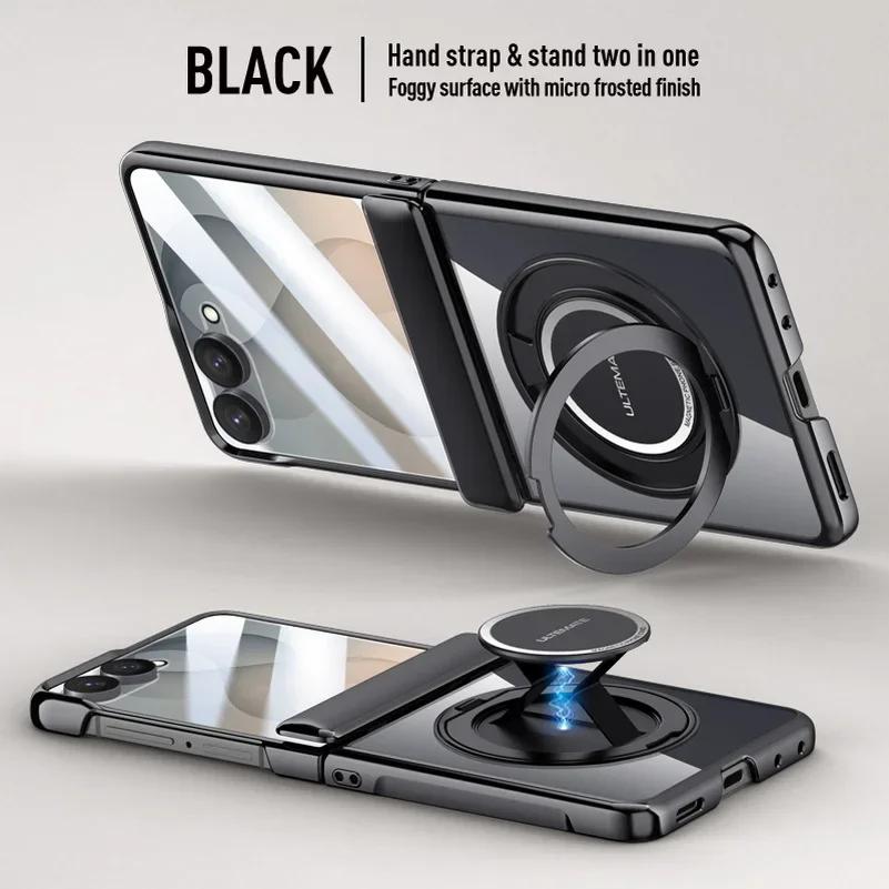 Transparent Magnetic Rebound Bracelet Phone Case, Suitable for Samsung Galaxy Z Flip8, Protects The Glass Screen Hinge