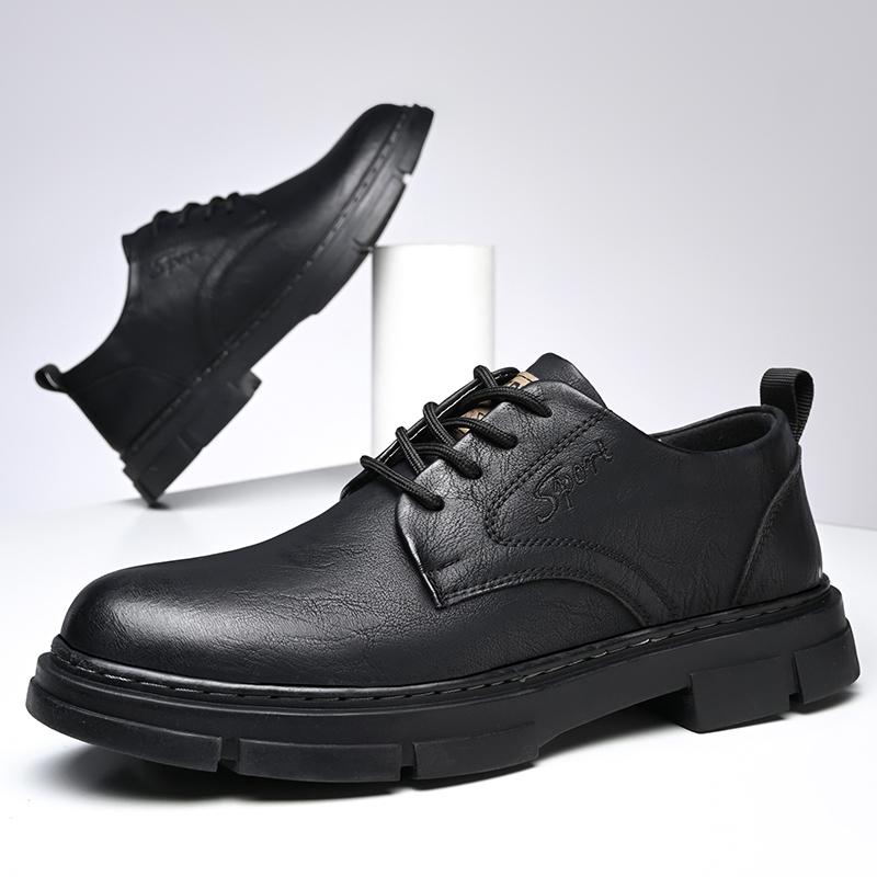 Fashion Fashion Mens Leather Shoes Designer Brand Wed Dress Shoes New Lace Up Casual Business Oxfords Round Toe Office Formal Male Shoes