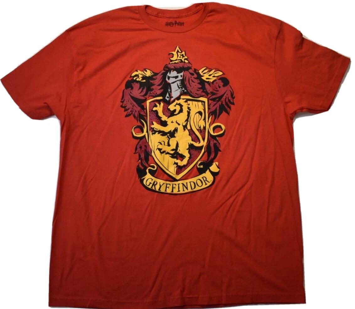 Harry Potter Mens Gryffindor Ornate Crest Red Shirt New 2XL M