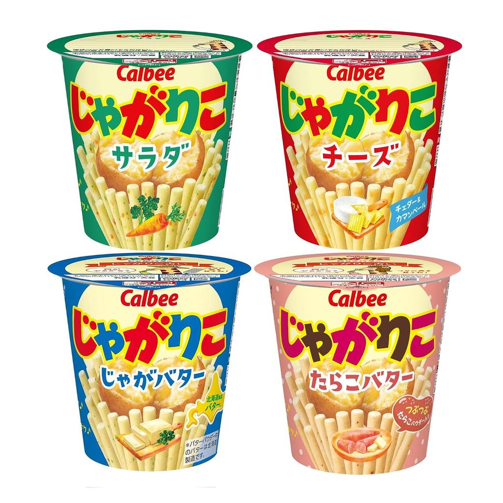 Calbee Jagariko 4 Variety Assortment Total 12 Pieces